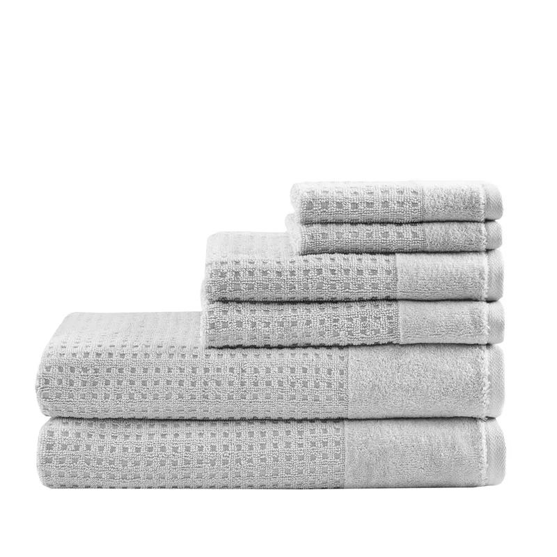 Madison Park Spa Waffle Cotton Jacquard Bath Towel 6 Piece Set