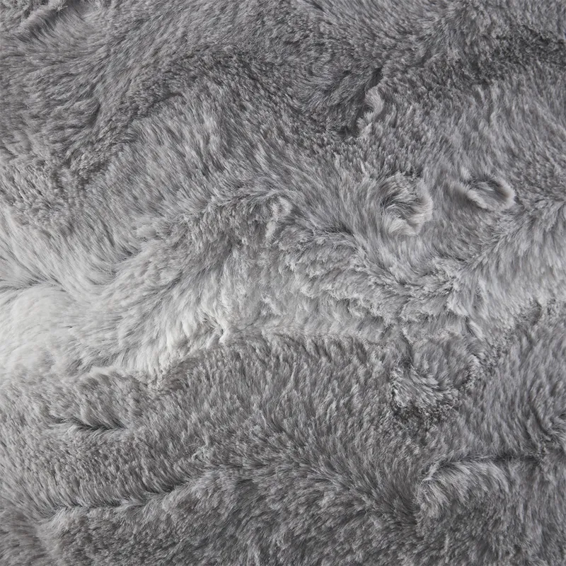 Zuri Faux Fur Square Pillow - Grey