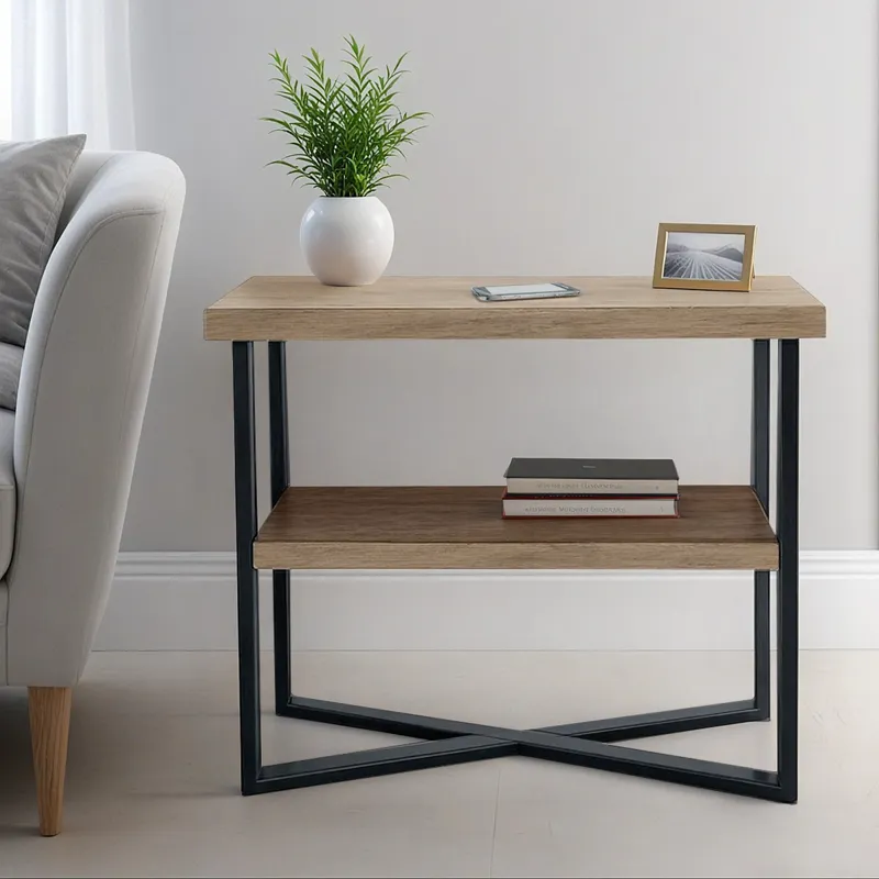 Regan End Table - Wheat/Slate