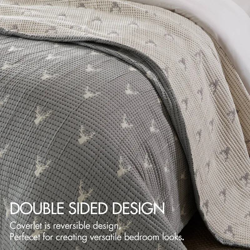 Keystone Full/Queen Coverlet Set - Grey