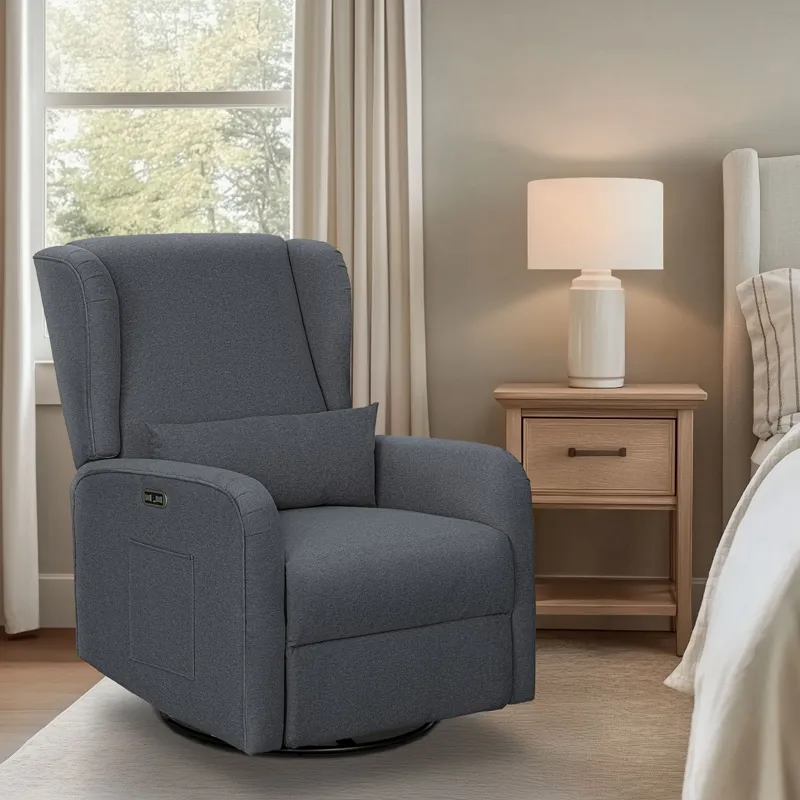 Madison Park Candace Power Recliner 3-in-1 with Swivel, Glider, Charging Station