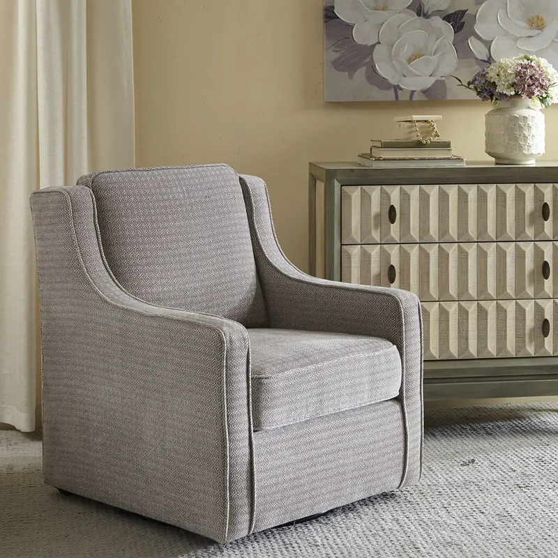 Harris Chenille Swivel Chair - Grey