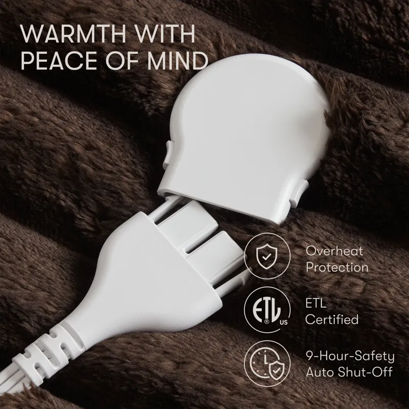 Serta Heated Cord Plush Heated Throw