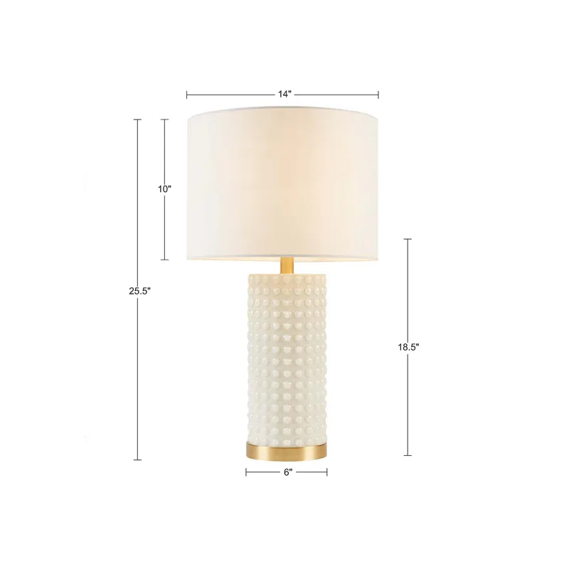 Grace Ivy Textured Dot Table Lamp - White/Gold