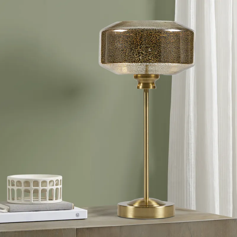 Lumivive 17\" Mercury Glass Table Lamp - Gold