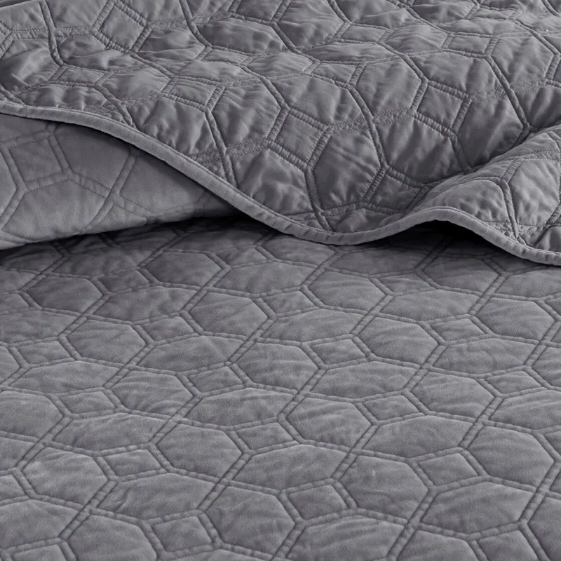 Madison Park Harper 3 Piece Velvet Quilt Set
