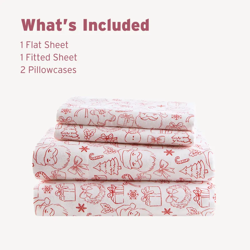 Intelligent Design Cozy Soft Cotton Flannel Printed Sheet Set