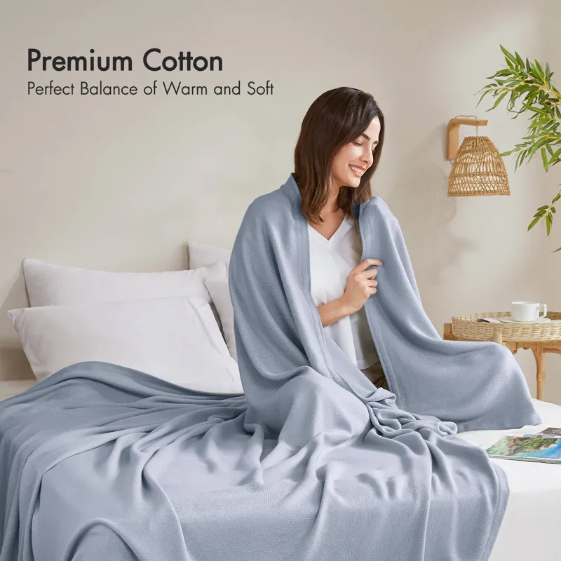 Bamboo Cotton King Rayon from Bamboo Cotton Blanket - Light Blue