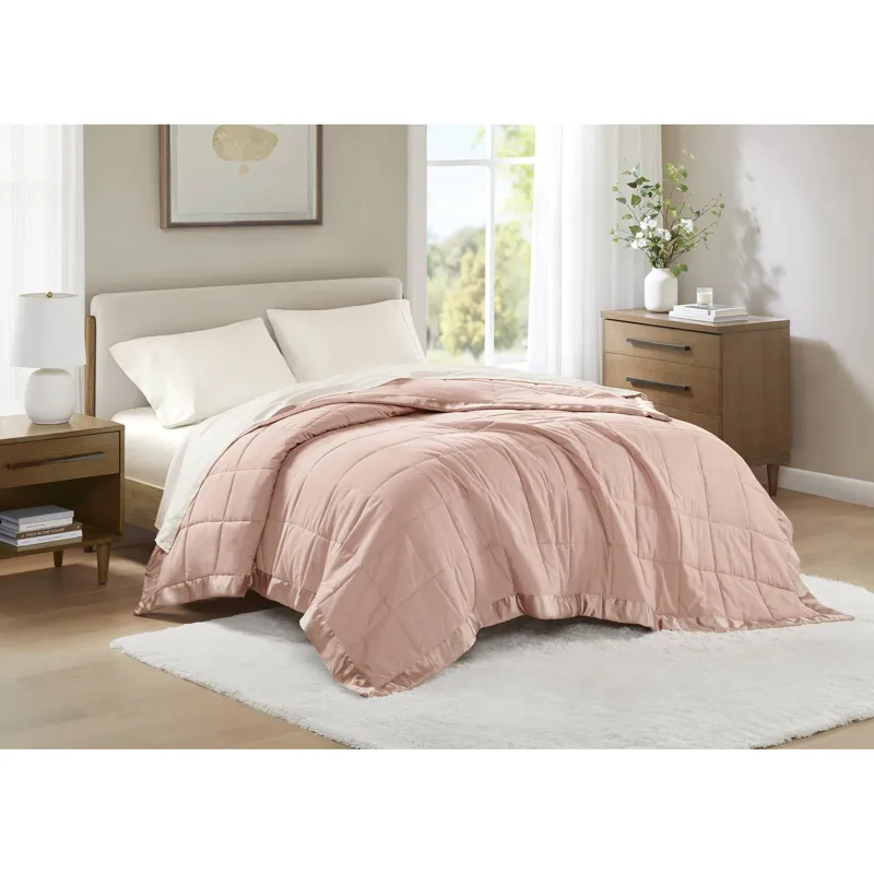 Madison Park Windom Lightweight Down Alternative Blanket with Satin Trim