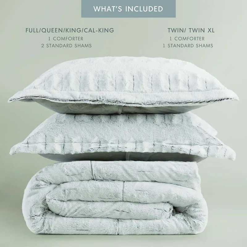 Madison Park Gia Faux Fur Comforter Mini Set