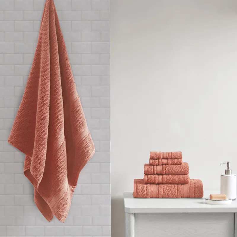 Madison Park Essentials Adrien Super Soft Cotton Quick Dry Bath Towel 6 Piece Set