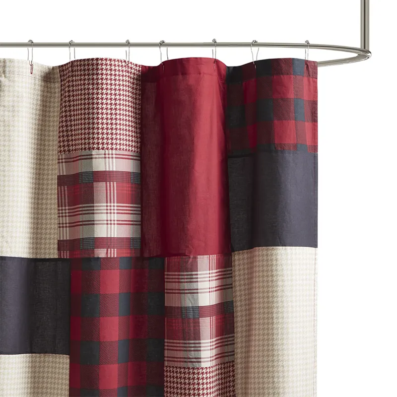 Woolrich Sunset 100% Cotton Shower Curtain - Red
