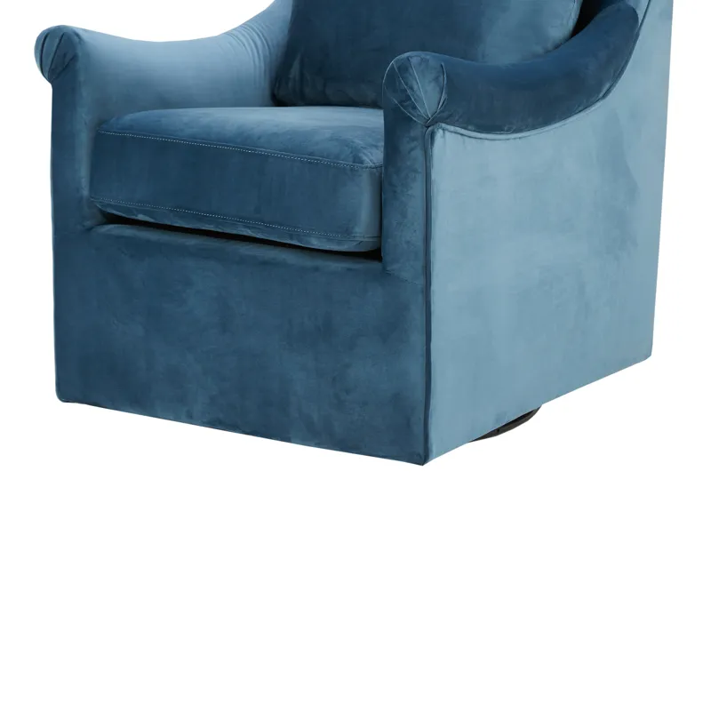 Deanna Upholstered Swivel Accent Chair - Blue
