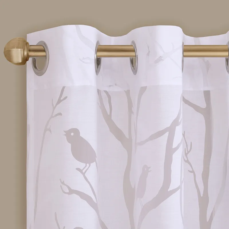 Madison Park Averil Grommet Top Sheer Bird on Branches Burnout Window Curtain