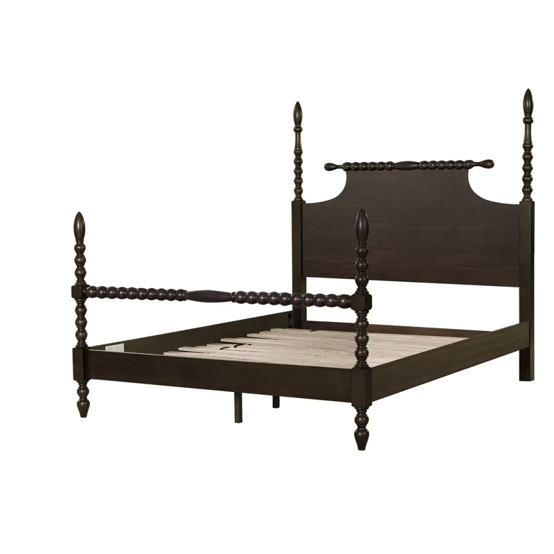 Beckett Queen Turned Wood Spindle Bed - Morocco Brown