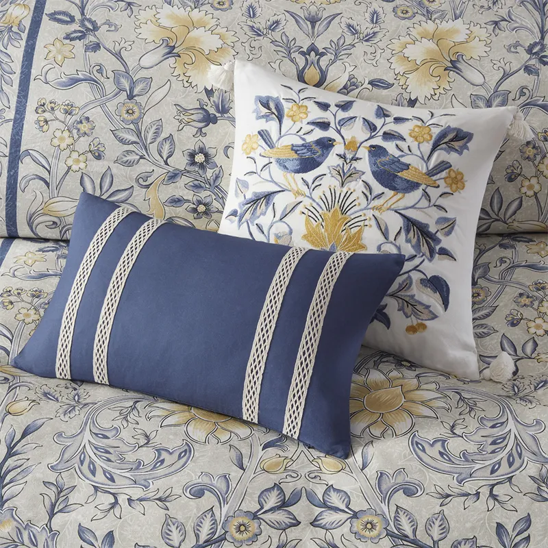 Harbor House Blue Livia 5 Piece Cotton Duvet Cover Set