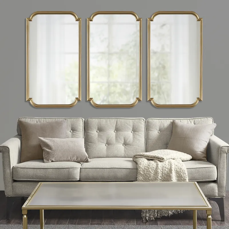 Adelaide Gold Scalloped Wood Wall Mirror - Gold