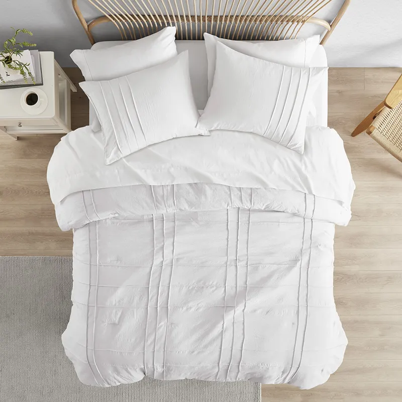 Comfort Spaces Walker Soft Washed Pleated Comforter Set