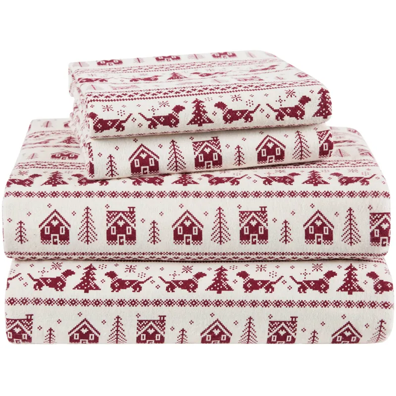 True North by Sleep Philosophy Cozy Cotton Flannel Printed Sheet Set