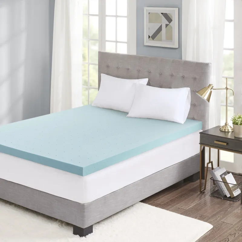 3\" Gel Memory Foam with Cooling Cover King Hypoallergenic 3\" Cooling Gel Memory Foam Mattress Topp