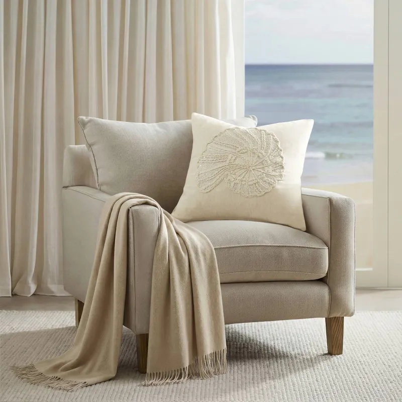 Harbor House Luna Spiral Shell 1 Piece Cotton Pillow Cover - Linen