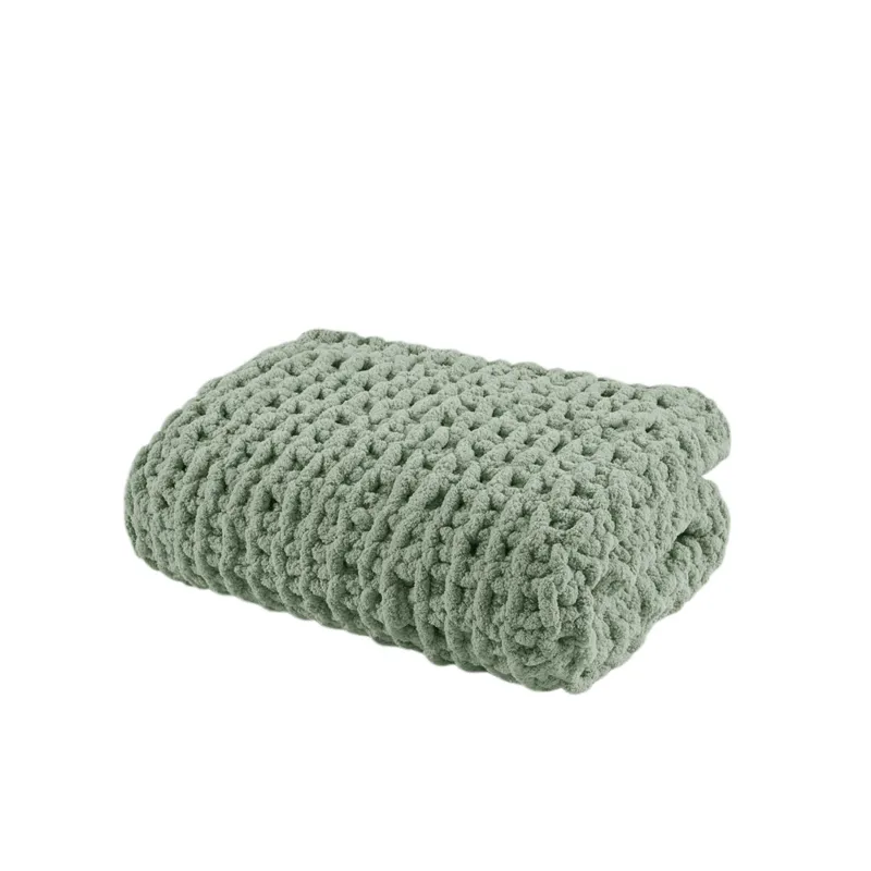 Madison Park Chenille Chunky Knit Throw