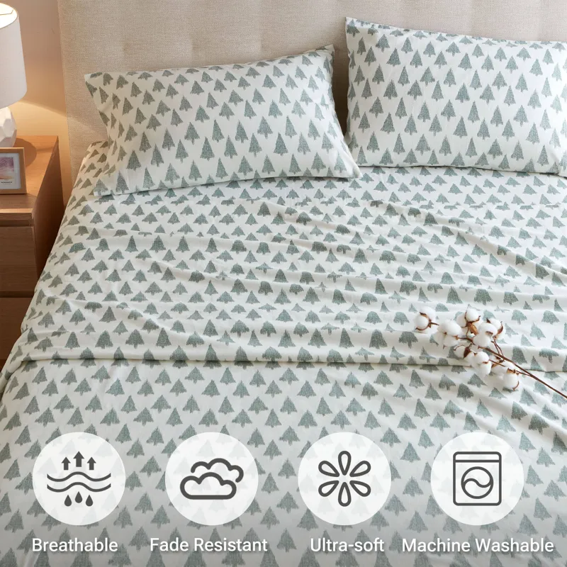 True North by Sleep Philosophy Cozy Cotton Flannel Printed Sheet Set