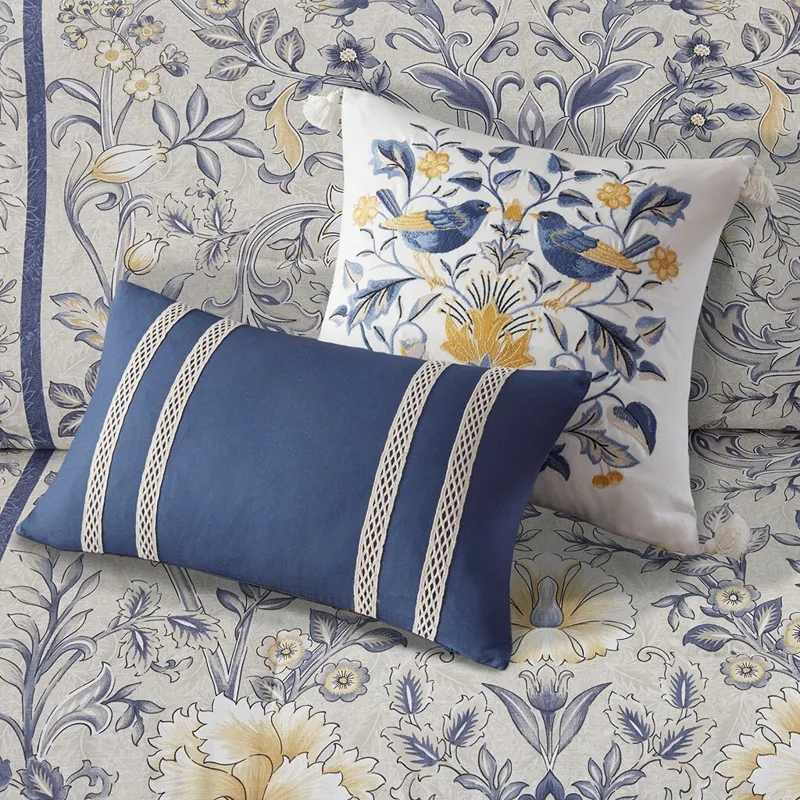 Harbor House Blue Livia 6 Piece Cotton Comforter Set