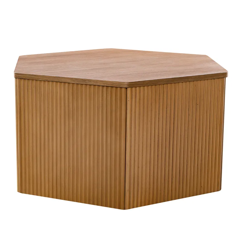 Honey Fluted Hexagon Coffee Table - Natural