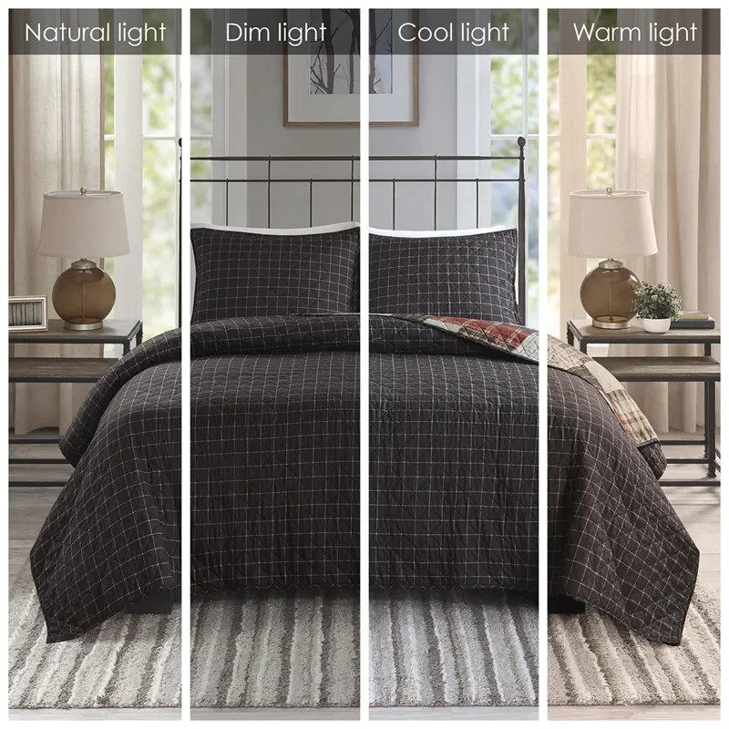Madison Park Timber 3 Piece Reversible Printed Quilt Set