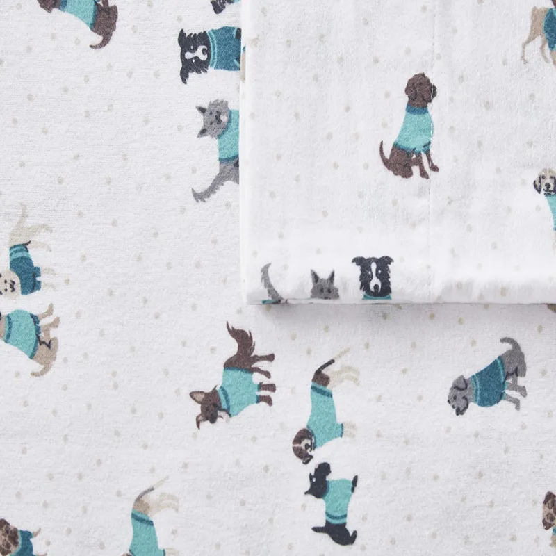 Intelligent Design Cozy Soft Cotton Flannel Printed Sheet Set
