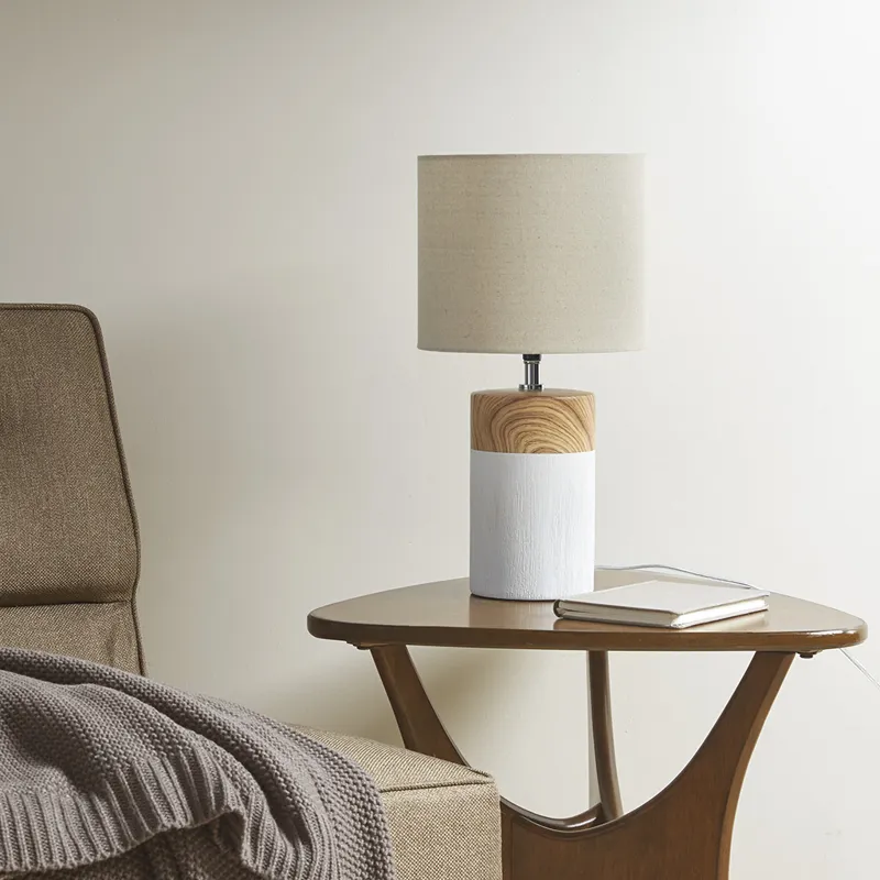 Nicolo Textured Ceramic Table Lamp - White