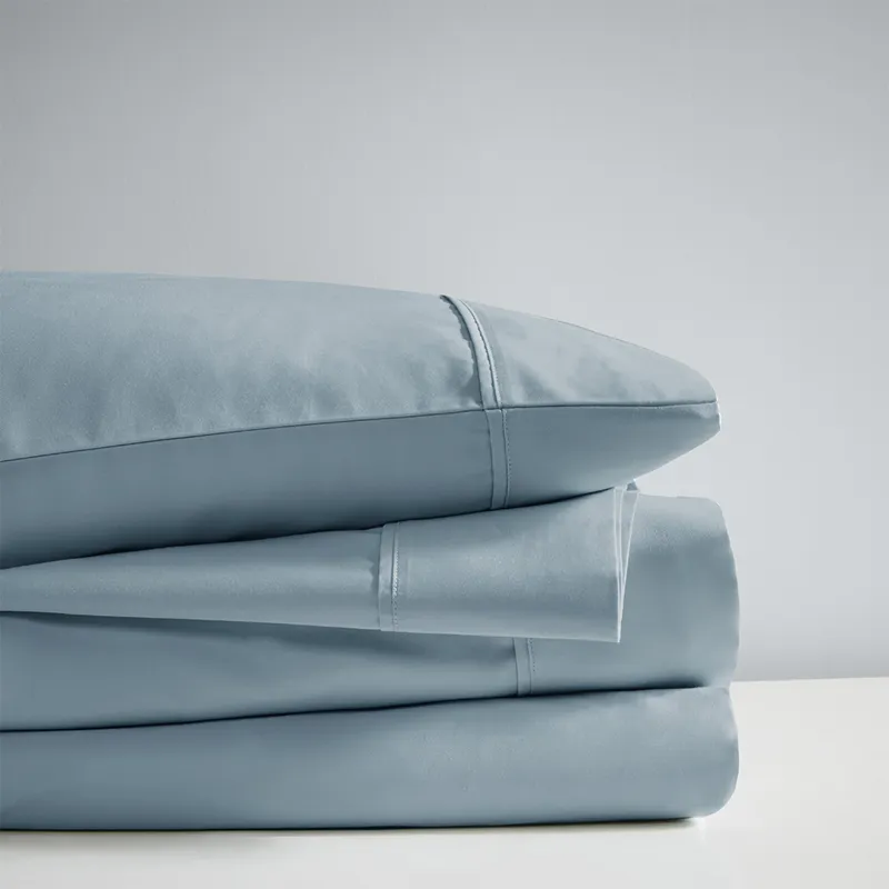 1000 Thread Count Full HeiQ Smart Temperature Cotton Blend 4 PC Sheet Set - Blue