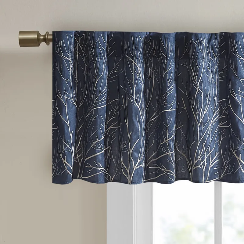 Madison Park Andora Faux Silk Embroidered Window Valance