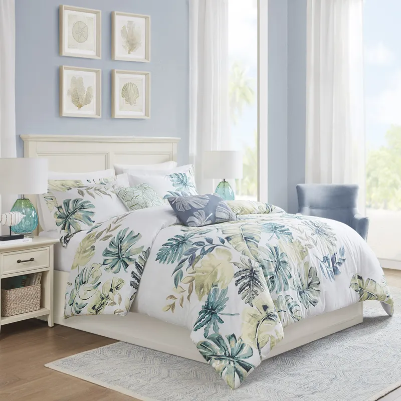 Harbor House Blue Lorelai Cotton Printed 5 Piece Duvet Cover Set