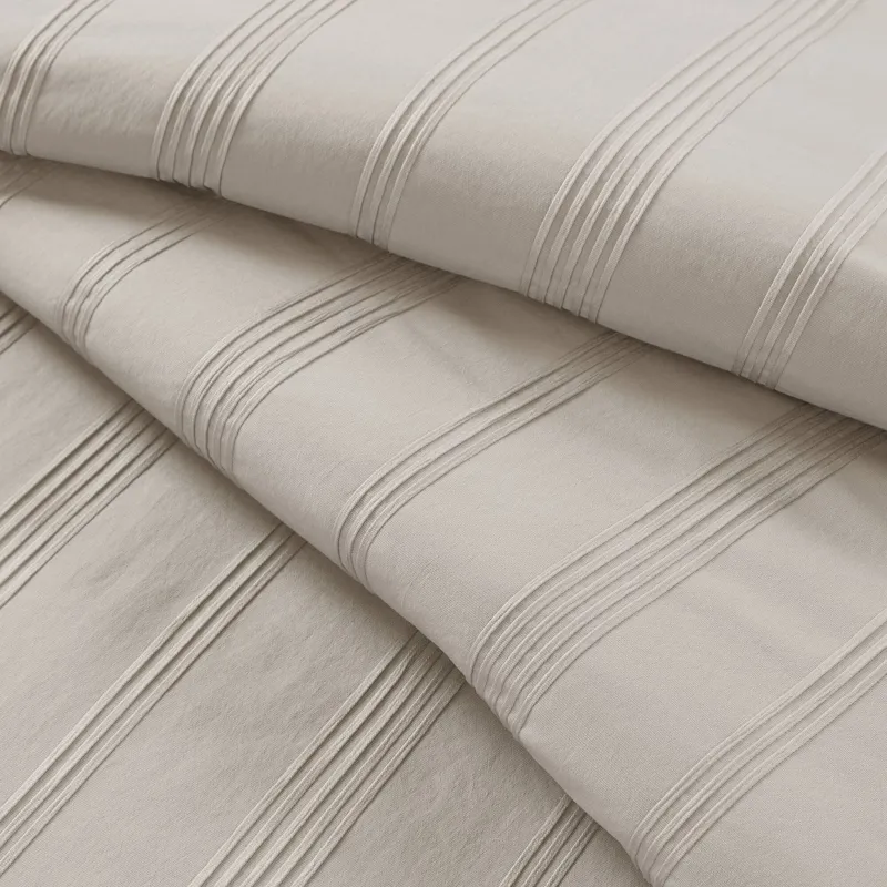 Super Listing Logan Striped Reversible Pintuck Pleated Comforter Set