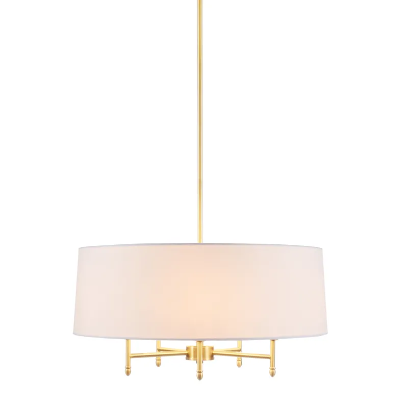 Presidio Presidio 5-Light Dimmable Chandelier with Drum-shaped Fabric Shade & Adjustable Height - Go