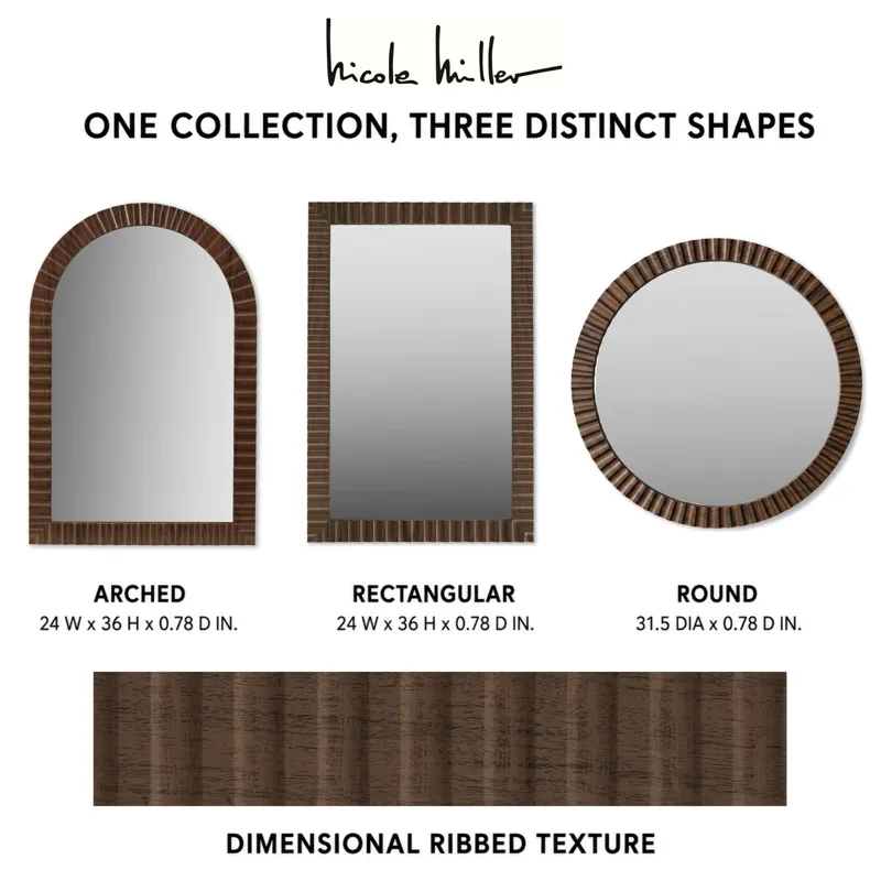 Nicole Miller Simone Fluted Wall Mirror