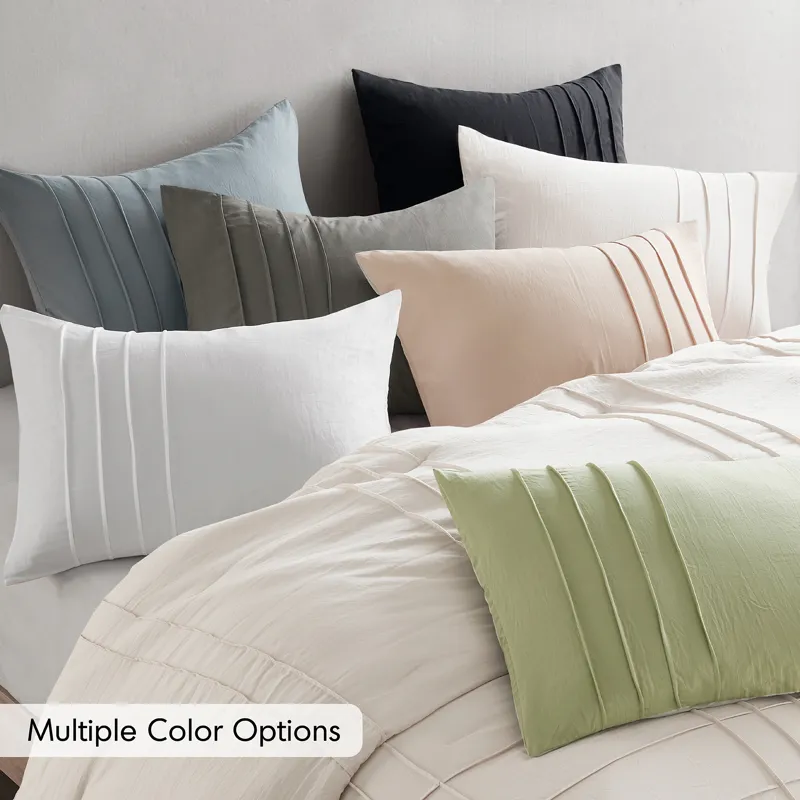 Comfort Spaces Walker Soft Washed Pleated Comforter Set