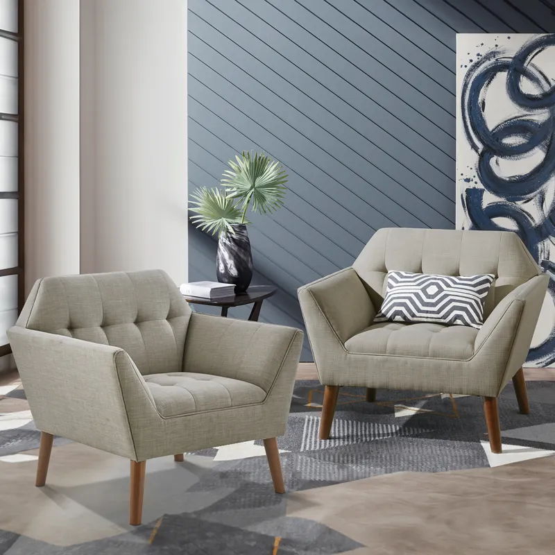 Newport Lounge Chair Set of 2 - Light Grey
