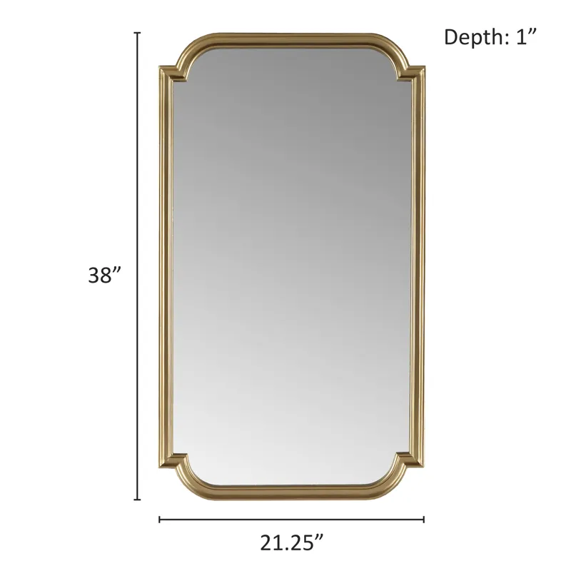 Adelaide Gold Scalloped Wood Wall Mirror - Gold