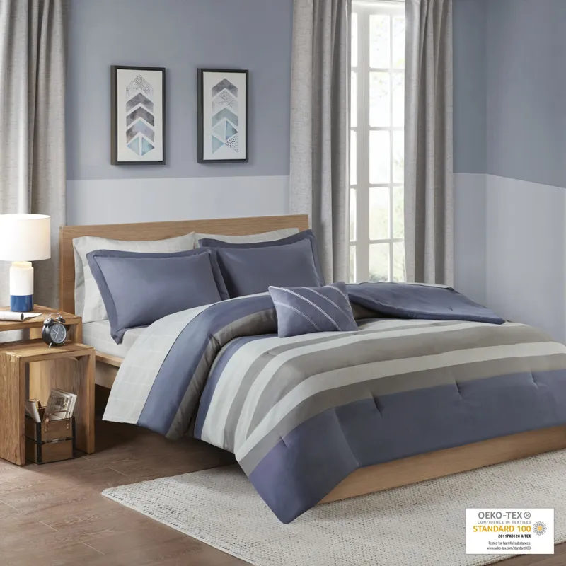 Intelligent Design Marsden Striped Comforter Set with Bed Sheets