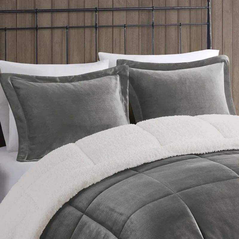 Woolrich Alton Plush to Sherpa Down Alternative Comforter Set