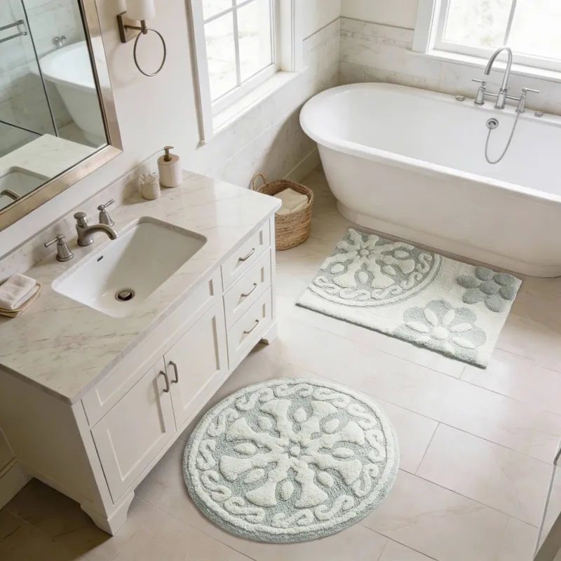 Madison Park Casablanca Medallion Cotton Tufted Bath Rug