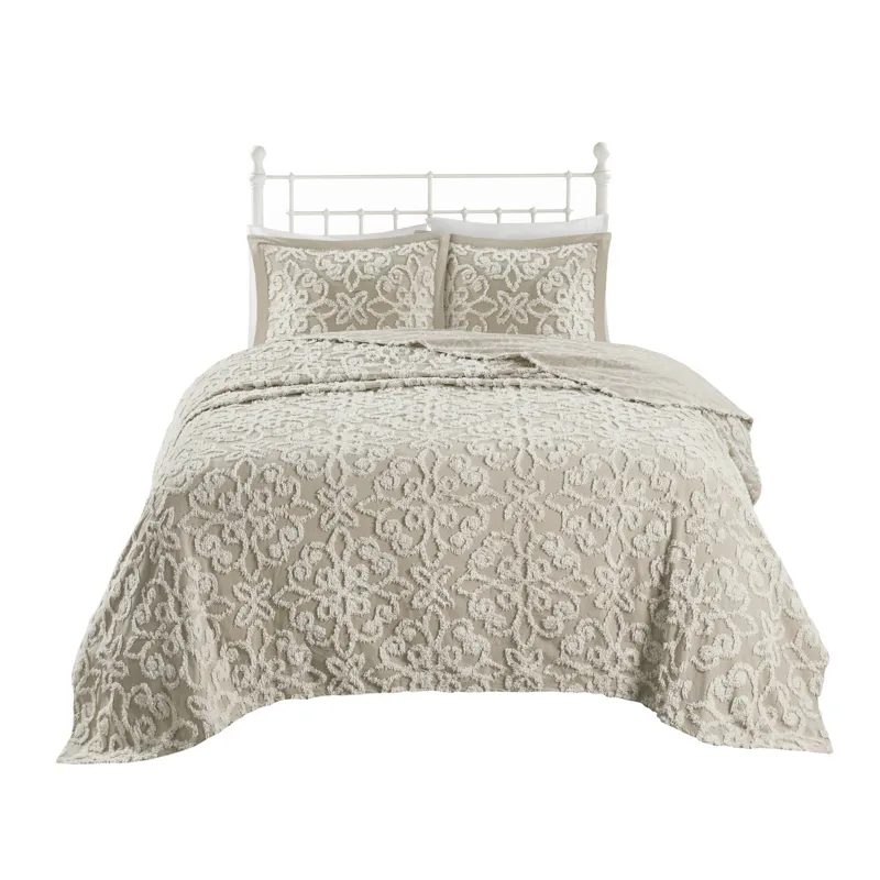Madison Park Sabrina 3 Piece Tufted Cotton Chenille Bedspread Set