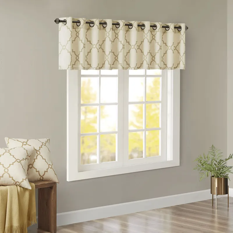 Madison Park Saratoga Fretwork Print Grommet Top Window Valance