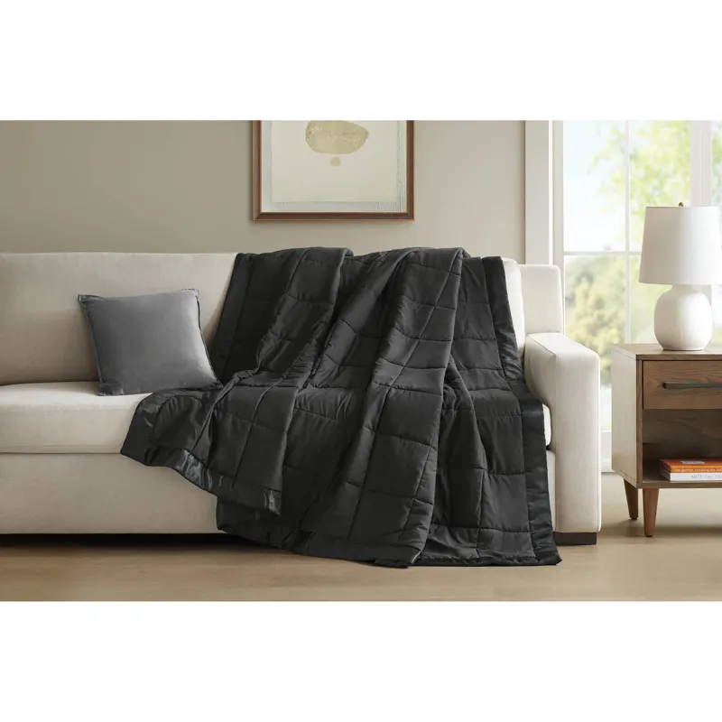 Madison Park Windom Lightweight Down Alternative Blanket with Satin Trim