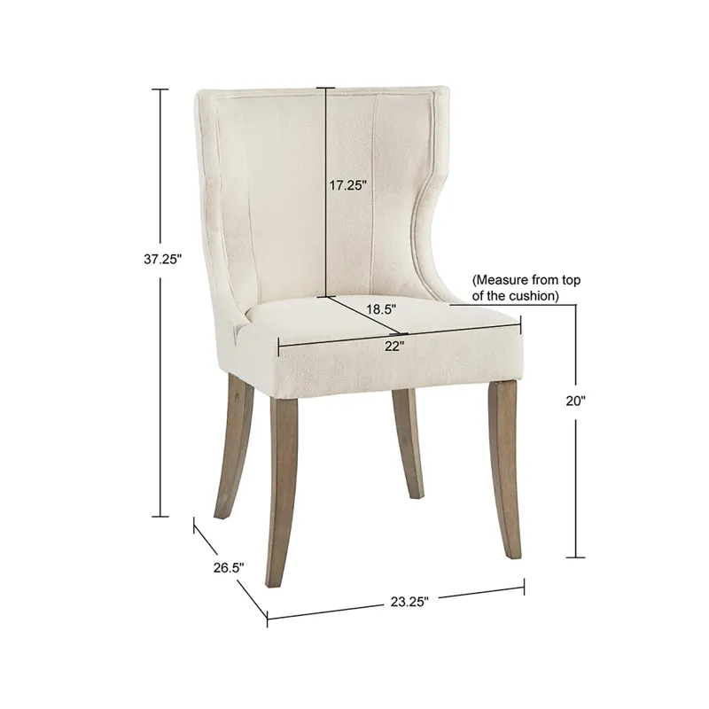 Carson Upholstered Wingback Dining Chair - Cream