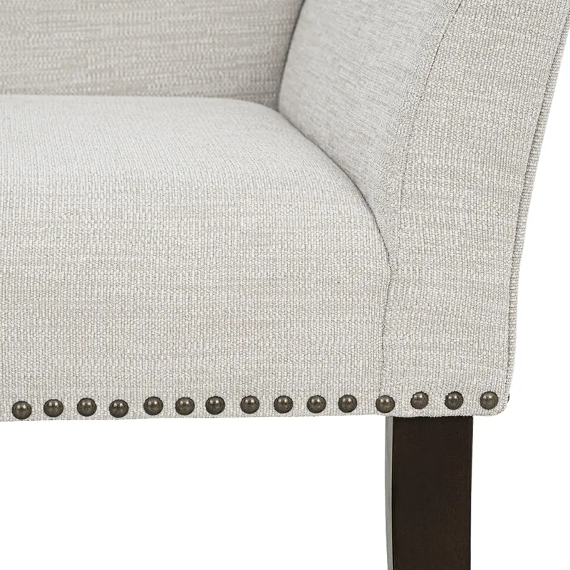 Welburn 49.5\" Upholstered Bench with Back & Wood Legs - Cream