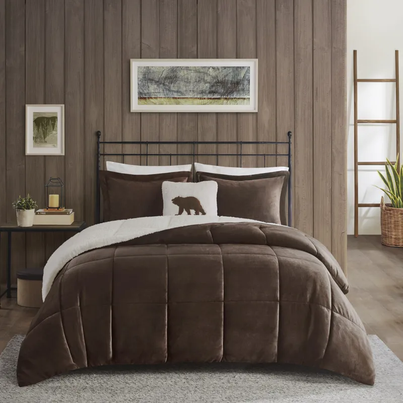 Woolrich Alton Plush to Sherpa Down Alternative Comforter Set